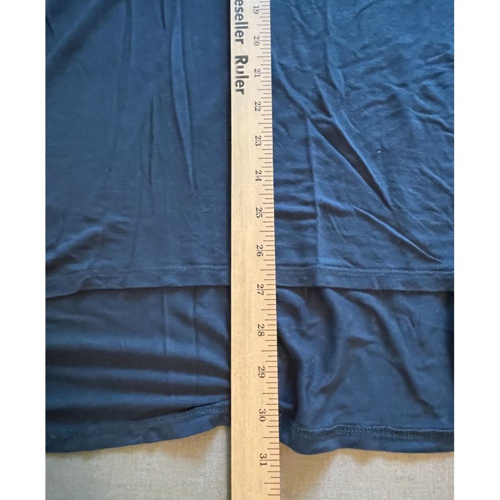 Logo Lori Goldstein High Low Hem Scoop Neck Top Tunic Size Large Rayon Spandex - Picture 7 of 7